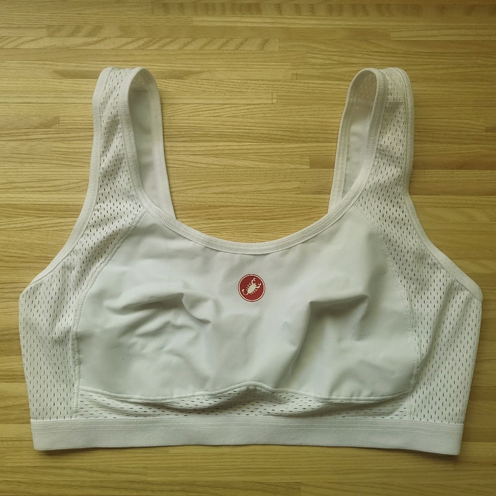 Castelli Rossa Corsa Medium Support White Sports Bra